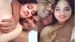 Desi Sex mms of Sexy Desi Wife Boobs pressing